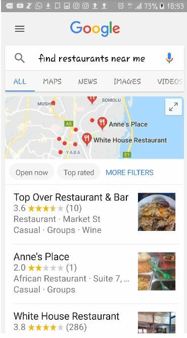 Google Search example