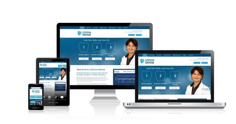 Lifetime Dental uses a mobile-responsive theme