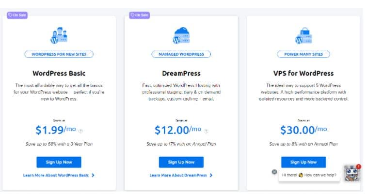 DreamHost Pricing