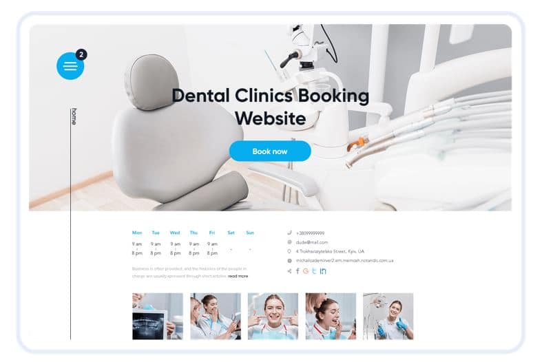 standalone page where patients can book appointment